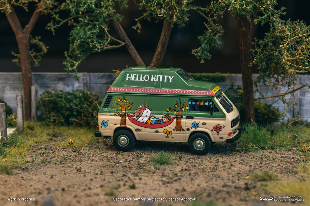 Tarmac Works X Schuco 1/64 Volkswagen T3 Van Hello Kitty Camping - COLLAB64