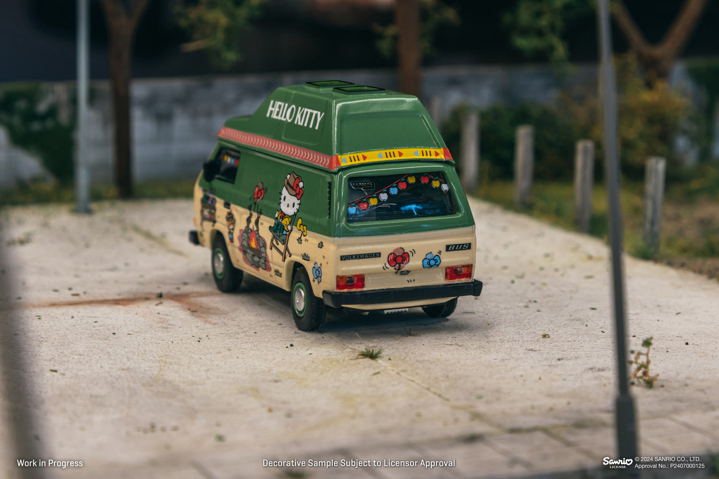 Tarmac Works X Schuco 1/64 Volkswagen T3 Van Hello Kitty Camping - COLLAB64