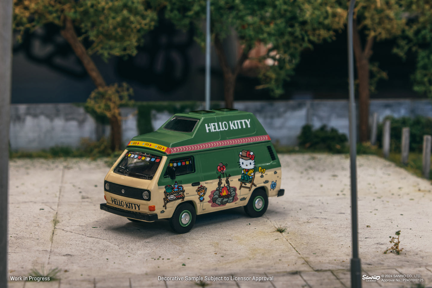 Tarmac Works X Schuco 1/64 Volkswagen T3 Van Hello Kitty Camping - COLLAB64