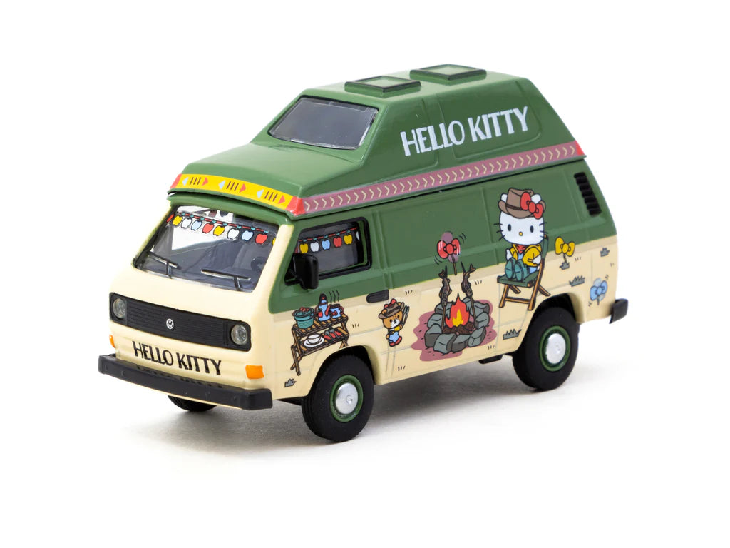 Tarmac Works X Schuco 1/64 Volkswagen T3 Van Hello Kitty Camping - COLLAB64