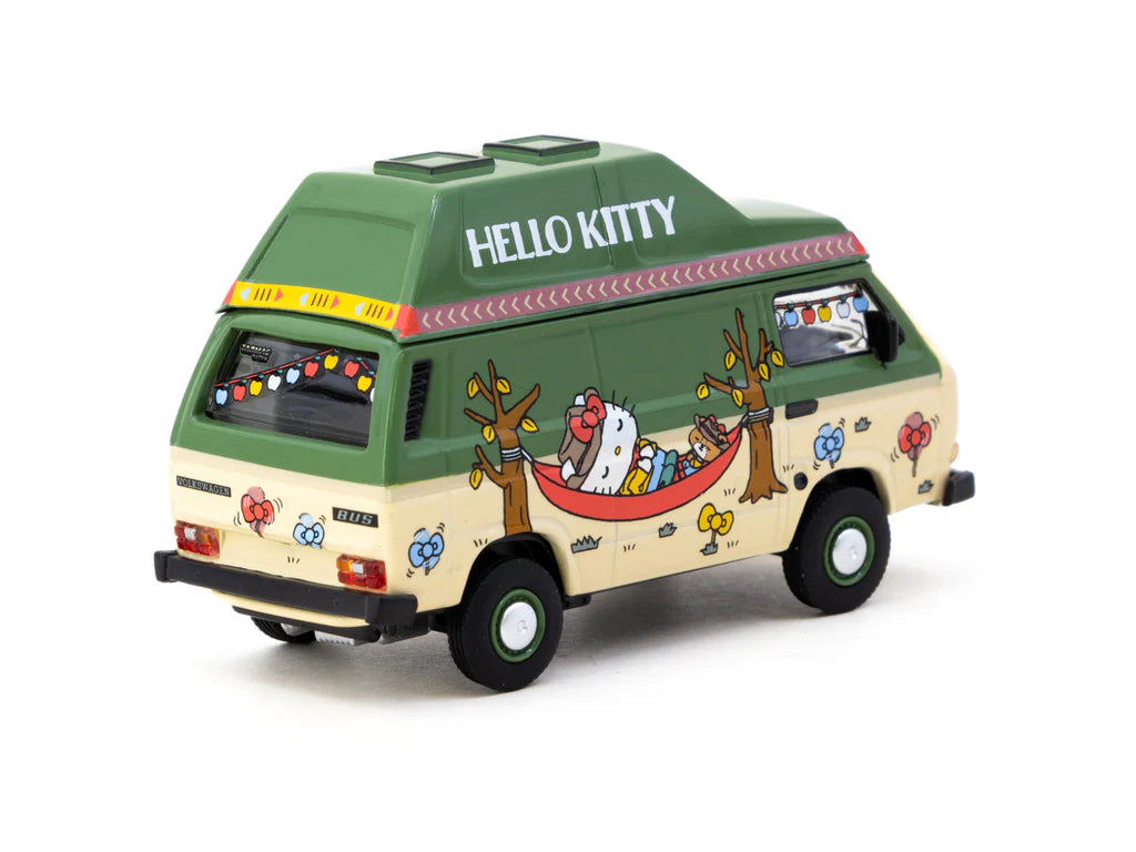 Tarmac Works X Schuco 1/64 Volkswagen T3 Van Hello Kitty Camping - COLLAB64
