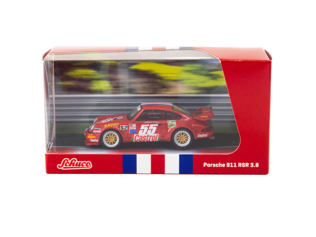 Tarmac Works X Schuco 1/64 Porsche 911 RSR 3.8 Red - COLLAB64