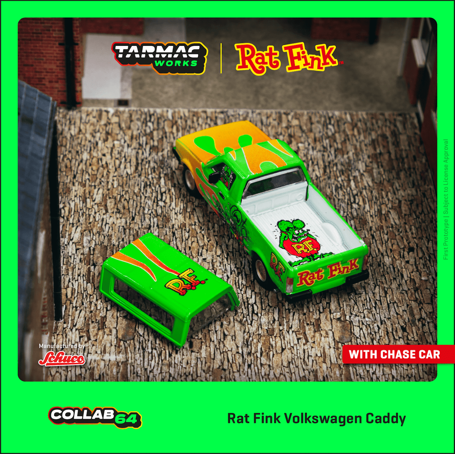 Tarmac Works X Schuco 1/64 Volkswagen Caddy - Rat Fink - COLLAB64