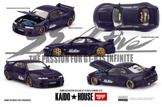 Mini GT 1:64 Nissan Skyline GT-R (R33) Active Carbon R V2 Kaido Kaidohouse (KHMG163)
