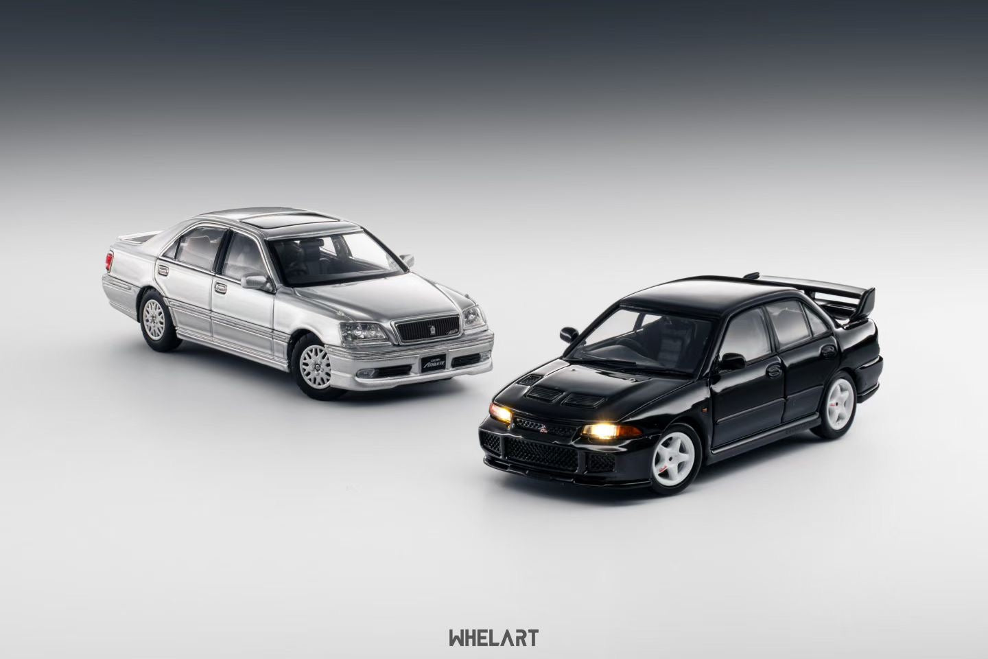 Whelart 1:64 Mitsubishi Lancer Evolution III Black LED Head and Back Lights with Car Key Shape Controller in Premium Box Packaging (Official Licensed)