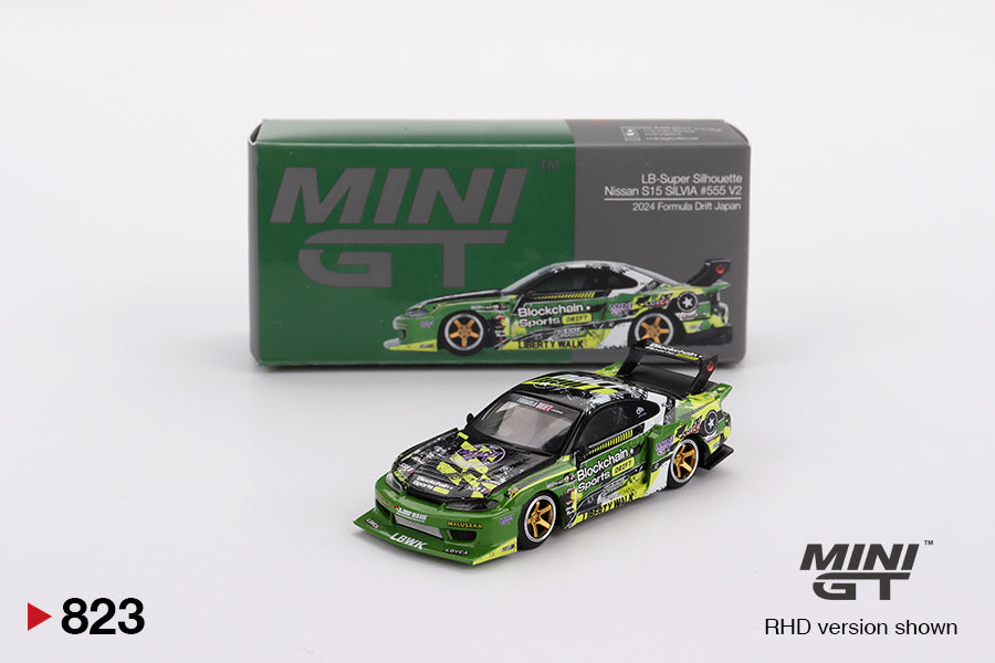 Mini GT 1:64 Nissan LB-Super Silhouette S15 SILVIA #555 V2 2024 Formula Drift Japan (MGT00823-CH)