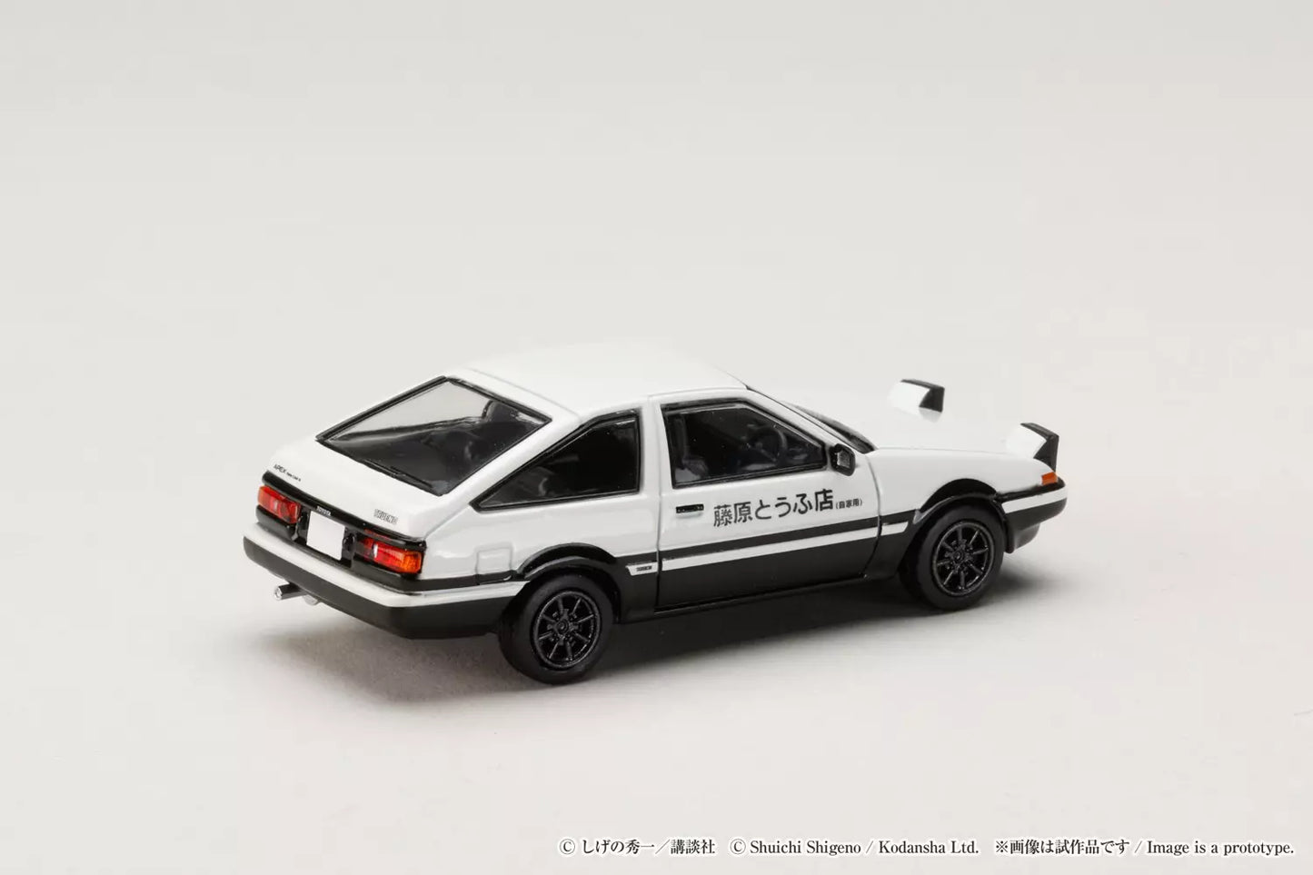 Hobby Japan x JDM64 1:64 Toyota Sprinter Trueno GT Apex AE86 White Front Hood Initial D 30th Anniversary Set A Takumi Fujiwara vs Keisuke Takahashi
