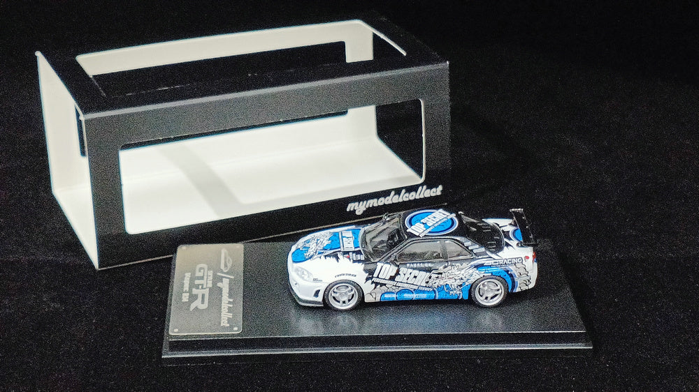 Model Collect 1:64 Nissan GT-R R34 V-SPEC-II Top Secret White Edition