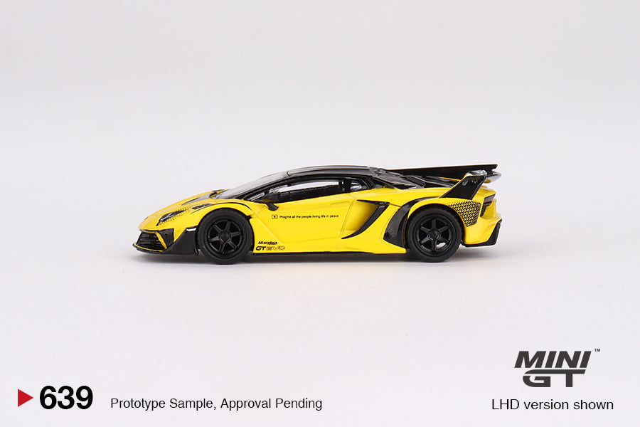 Mini GT 1:64 Lamborghini LB-Silhouette WORKS Aventador GT EVO Yellow LHD (MGT00639-CH)