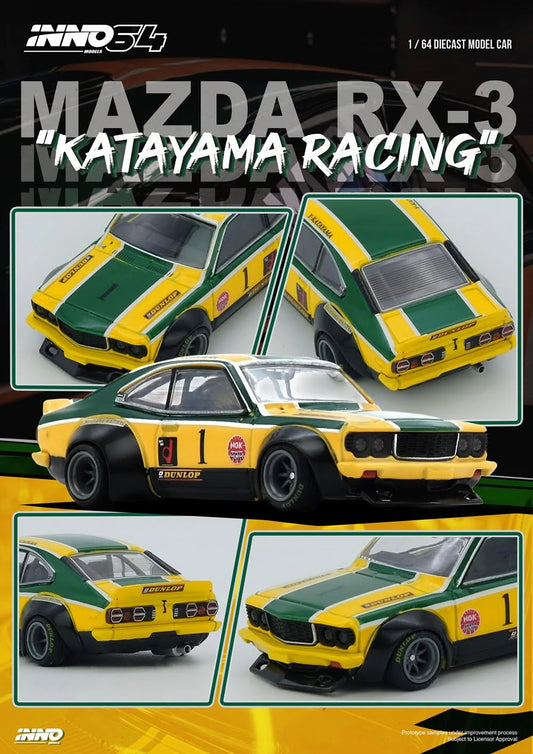INNO64 1:64 MAZDA SAVANNA RX3 KATAYAMA RACING Livery (IN64-RX3-KTYM)