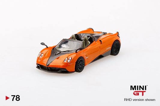Mini GT- 1/64 Pagani Huayra Roadster Arancio Saint Tropez Orange RHD (MGT00078-R)