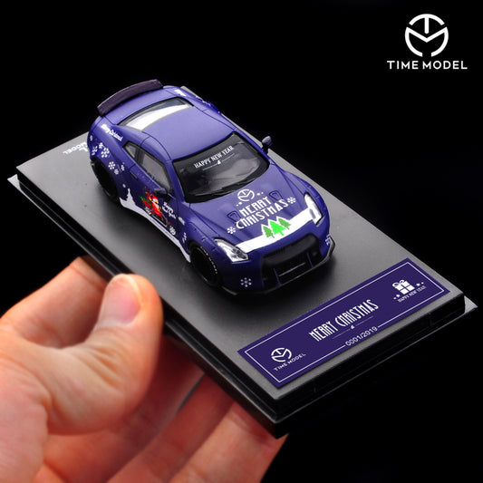 Time Micro 1/64 Nissan Skyline GTR R35 Purple Christmas Ed. w/ Low Spoiler