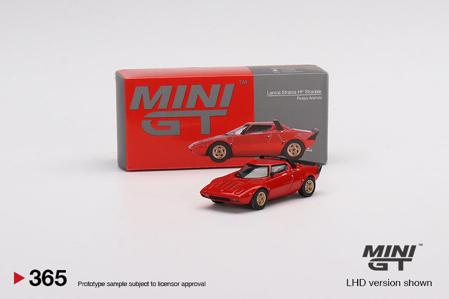 Mini GT-1/64 Lancia Stratos HF Stradale Rosso Arancio LHD (MGT00365-L)