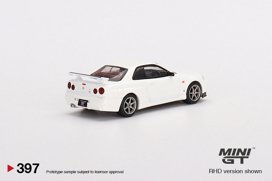 Mini GT- 1/64 Nissan Skyline GT-R (R34) V-Spec N1 White RHD (MGT00397-R)