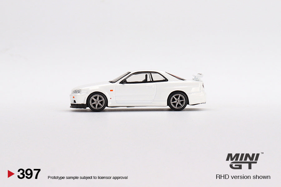 Mini GT- 1/64 Nissan Skyline GT-R (R34) V-Spec N1 White RHD (MGT00397-R)