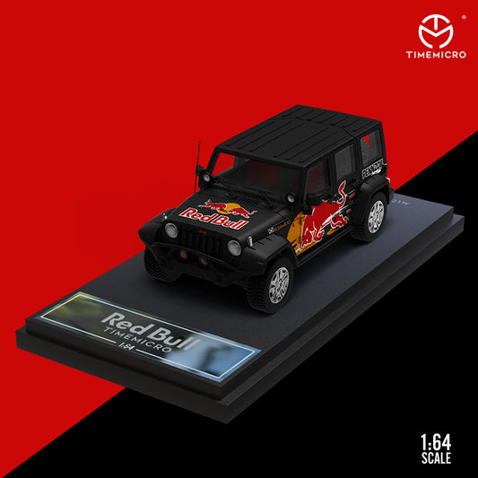 Time Micro 1/64 Jeep Wrangler Rubicon 4x4 4WD SUV Red Bull Ed. Diecast Model Car