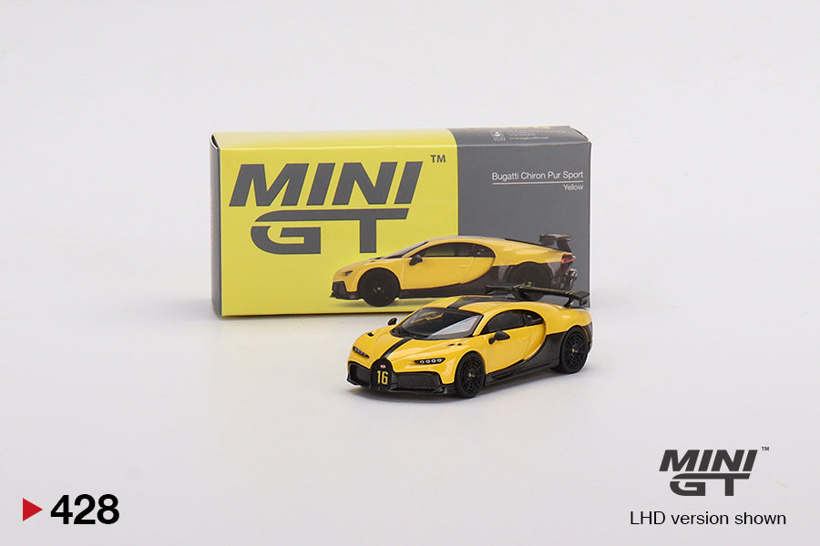 Mini GT- 1/64 Bugatti Chiron Pur Sport Yellow LHD (MGT00428-L)