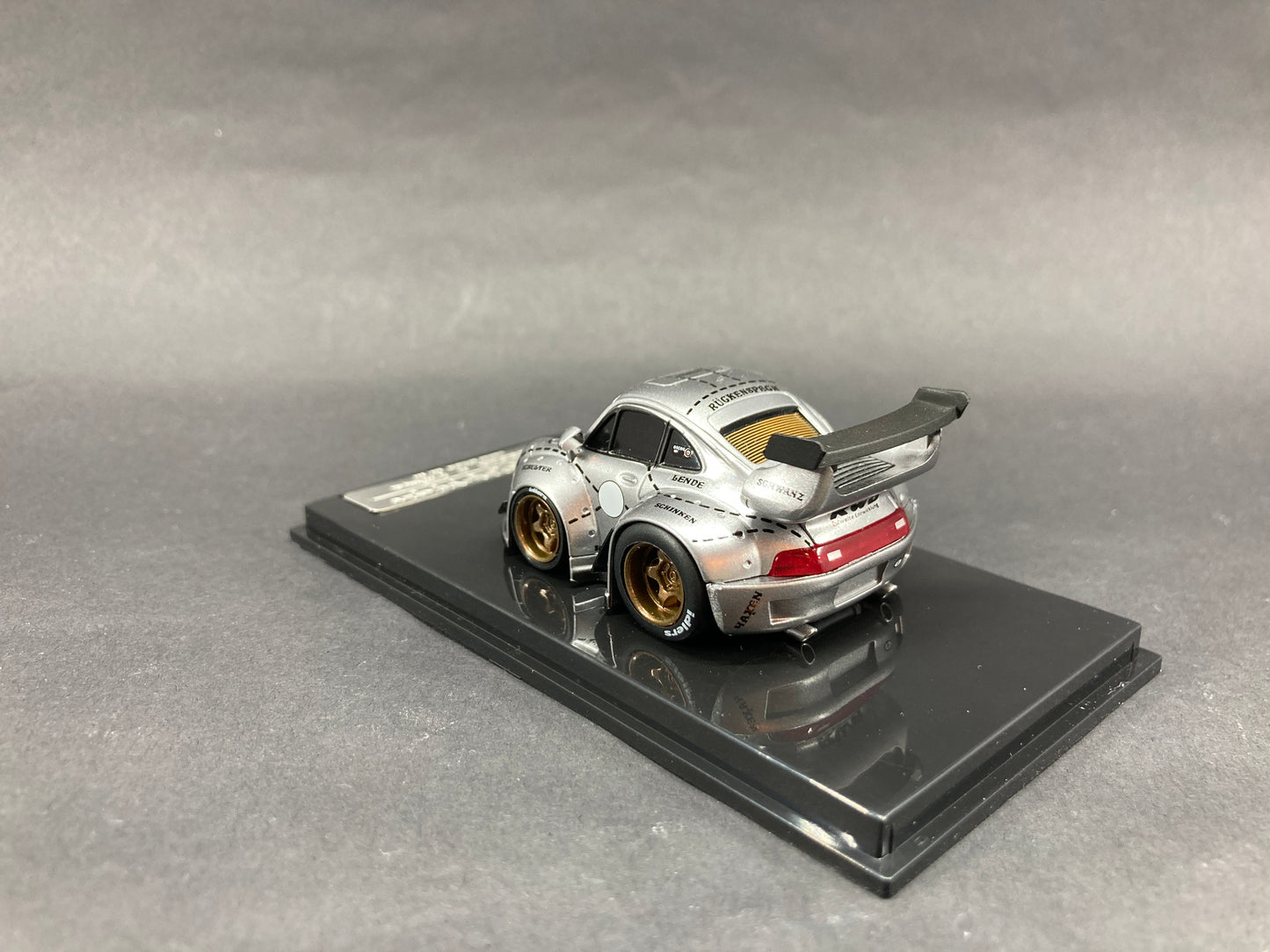 Furuya X YOU&CAR 1/64 Porsche Carrera 911 993 RWB Silver Pig Q-Car-Silver