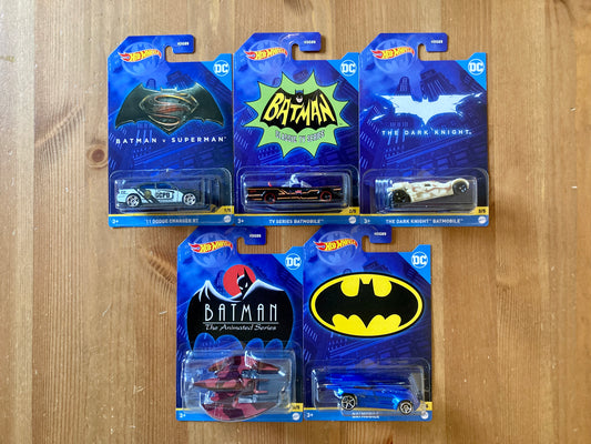 Hot Wheels Batman Themed 1/64 Scale - 5 Cars Set (HDG89)