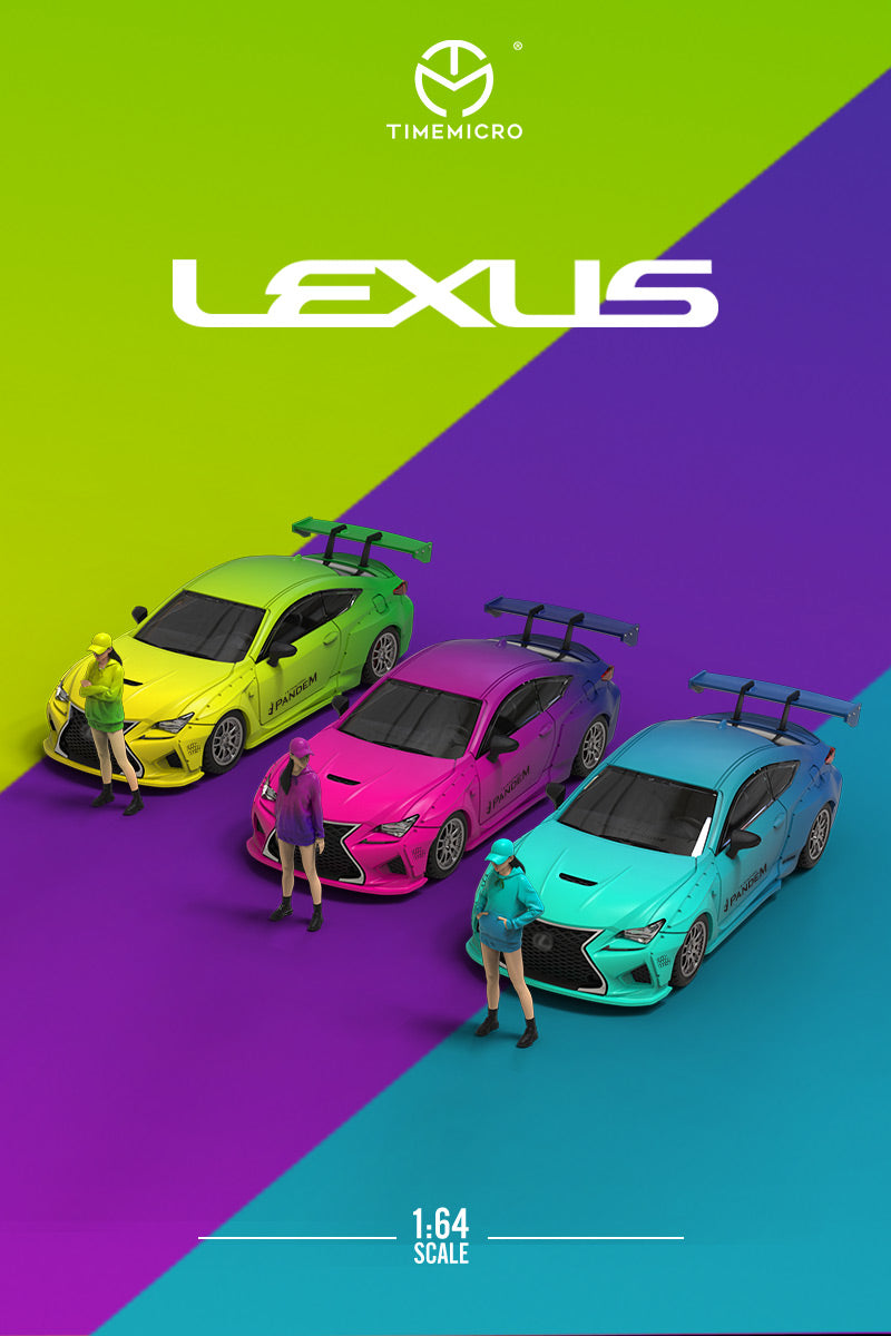 Time Micro 1/64 Lexus RC F Pandem Gradient Fading Blue Matt Finishing Model Car