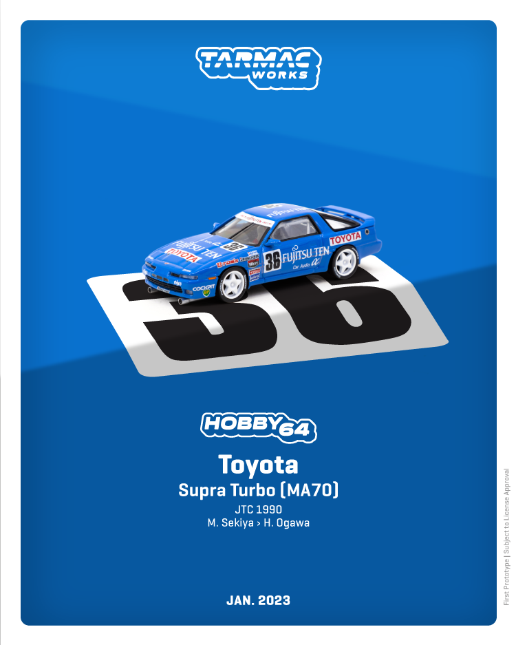 Tarmac Works 1/64 Toyota Supra Turbo (MA70) JTC 1990 #36 - HOBBY64