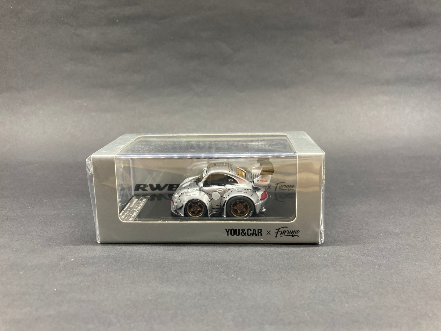 Furuya X YOU&CAR 1/64 Porsche Carrera 911 993 RWB Silver Pig Q-Car-Silver