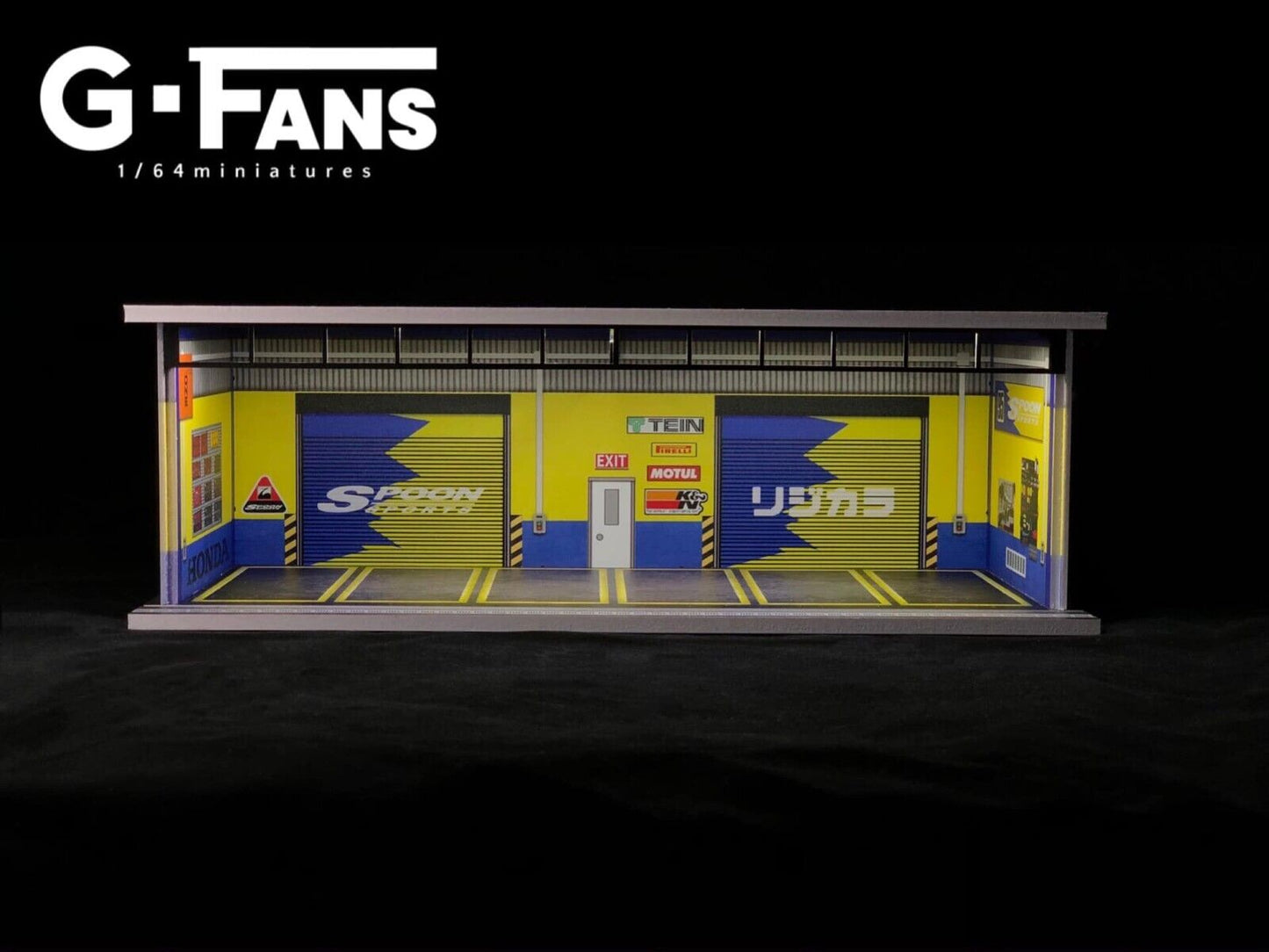 G-Fans 1/64 Spoon Garage Car Park LED Light Diorama w/ acrylic cover