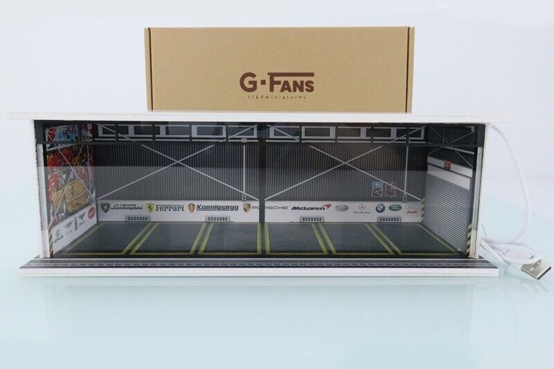 G-Fans 1/64 Super Cars Car Park Garage LED light Diorama w/ acrylic cover