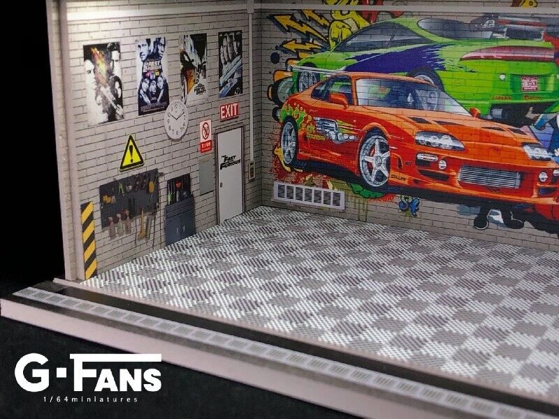 G-Fans 1/64 Fast & Furious Car Park Garage LED light Diorama w/ acrylic cover