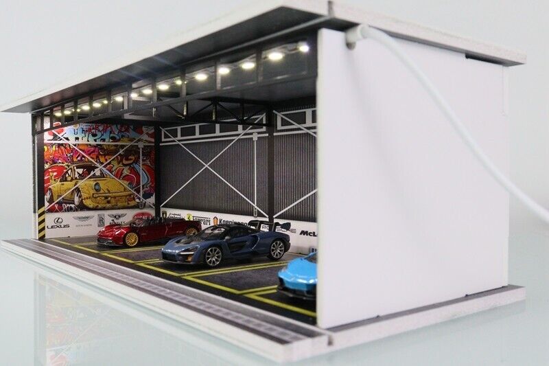 G-Fans 1/64 Super Cars Car Park Garage LED light Diorama w/ acrylic cover