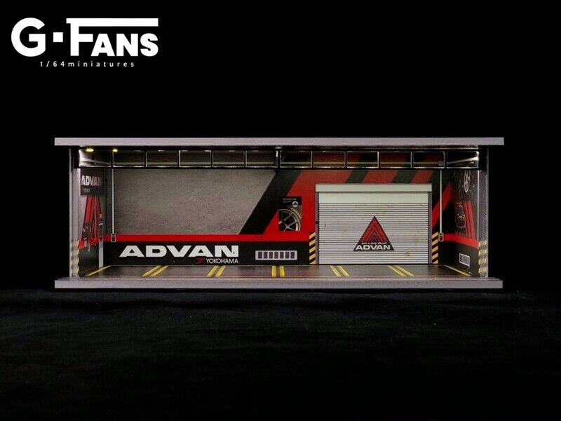 G-Fans 1/64 ADVAN Garage Car Park LED light Diorama w/ acrylic cover