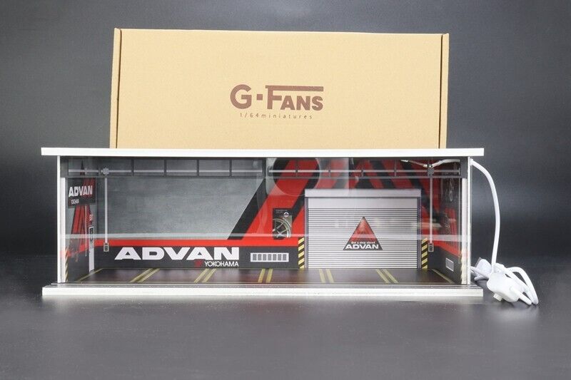 G-Fans 1/64 ADVAN Garage Car Park LED light Diorama w/ acrylic cover