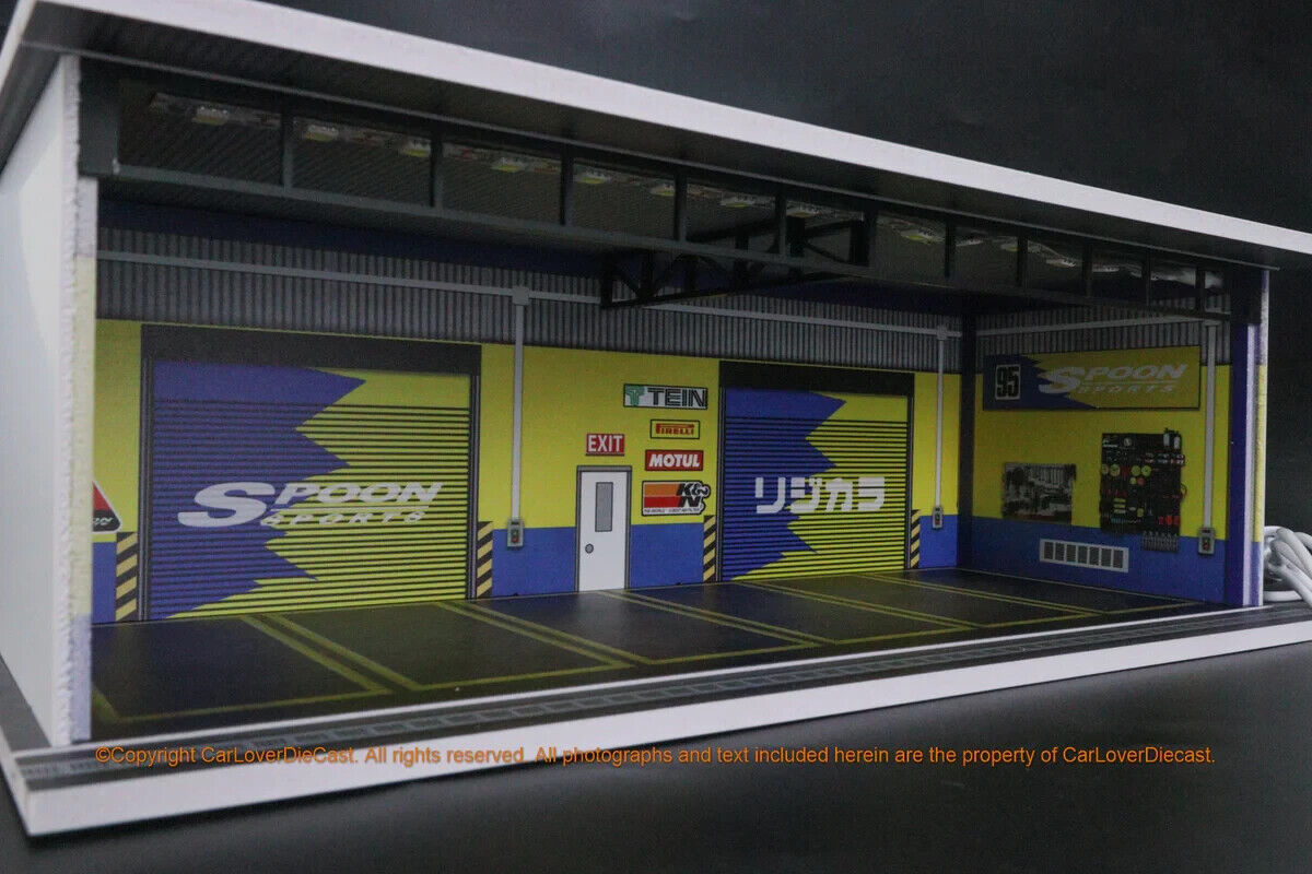 G-Fans 1/64 Spoon Garage Car Park LED Light Diorama w/ acrylic cover