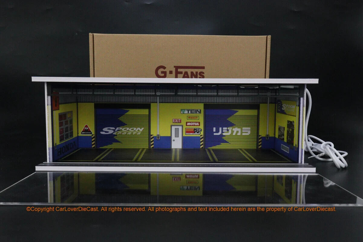 G-Fans 1/64 Spoon Garage Car Park LED Light Diorama w/ acrylic cover