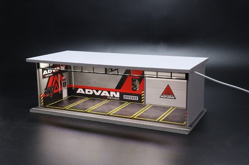 G-Fans 1/64 ADVAN Garage Car Park LED light Diorama w/ acrylic cover