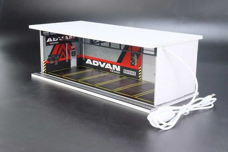 G-Fans 1/64 ADVAN Garage Car Park LED light Diorama w/ acrylic cover
