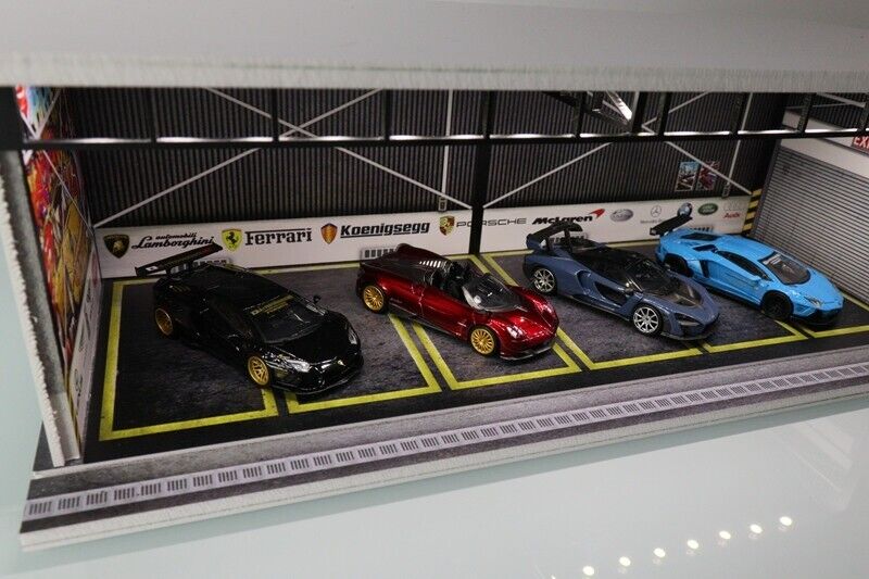 G-Fans 1/64 Super Cars Car Park Garage LED light Diorama w/ acrylic cover