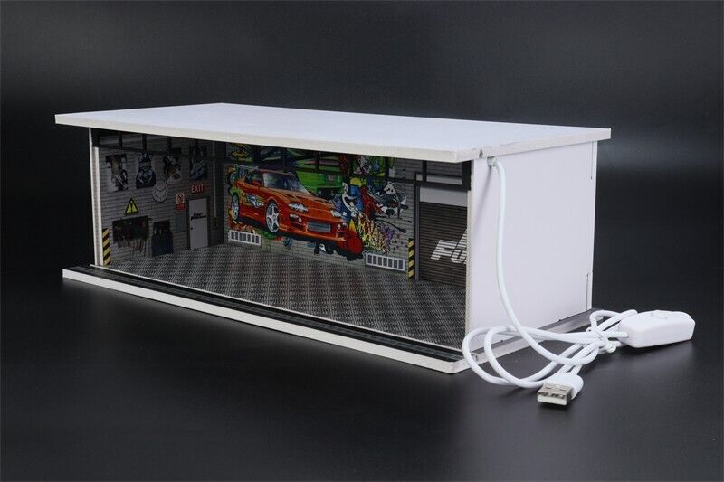 G-Fans 1/64 Fast & Furious Car Park Garage LED light Diorama w/ acrylic cover