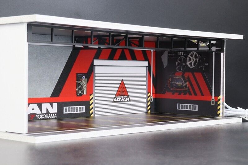 G-Fans 1/64 ADVAN Garage Car Park LED light Diorama w/ acrylic cover