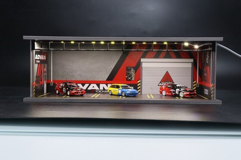 G-Fans 1/64 ADVAN Garage Car Park LED light Diorama w/ acrylic cover
