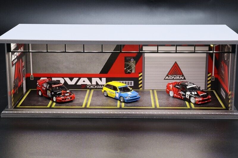 G-Fans 1/64 ADVAN Garage Car Park LED light Diorama w/ acrylic cover
