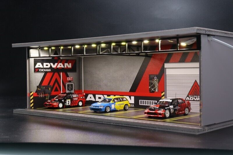 G-Fans 1/64 ADVAN Garage Car Park LED light Diorama w/ acrylic cover