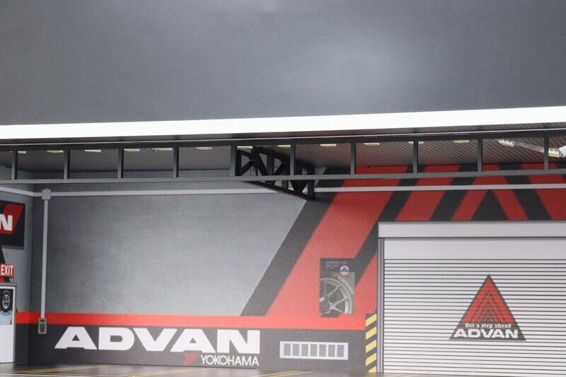 G-Fans 1/64 ADVAN Garage Car Park LED light Diorama w/ acrylic cover