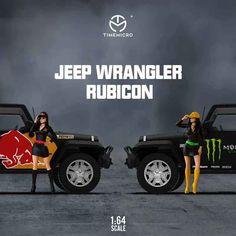 Time Micro 1/64 Jeep Wrangler Rubicon 4x4 4WD SUV Red Bull Ed. Diecast Model Car