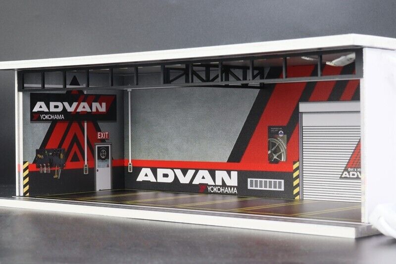 G-Fans 1/64 ADVAN Garage Car Park LED light Diorama w/ acrylic cover