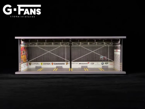G-Fans 1/64 Super Cars Car Park Garage LED light Diorama w/ acrylic cover