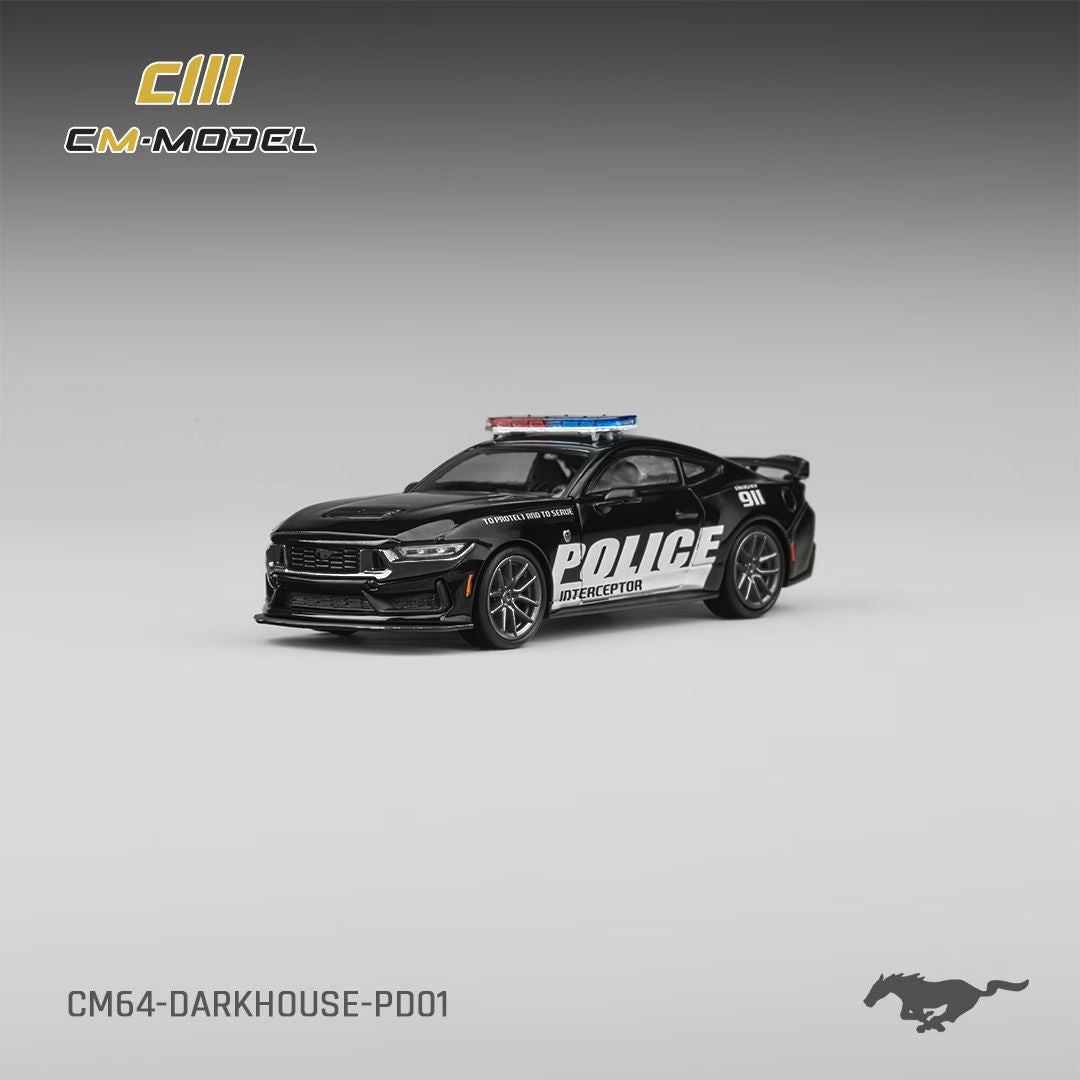 CM Model 1:64 Mustang Mk7 S650 Dark Horse Low Tail Spoiler Police Car