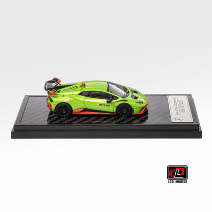 LCD Model 1:64 Lamborghini Huracan STO Green Openable Engine Hood with Detailed Engine Lamborghini Official Licensed