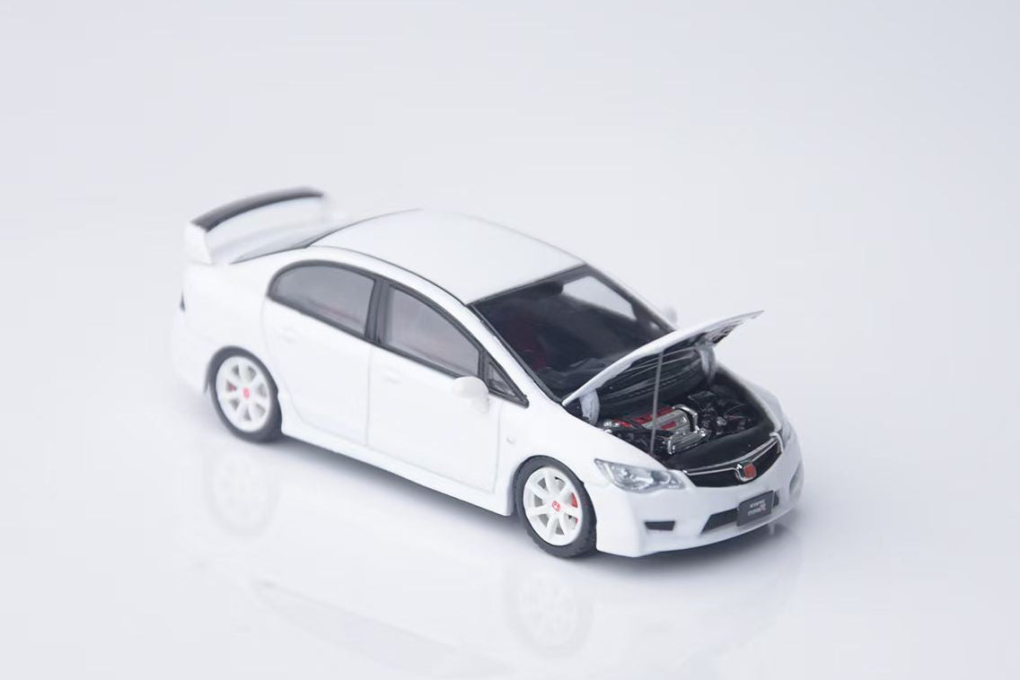 Model One 1:64 Honda Civic Type-R FD2 White Openable Front Hood Detailed Engine Limited 999 Pieces Honda Official Licensed