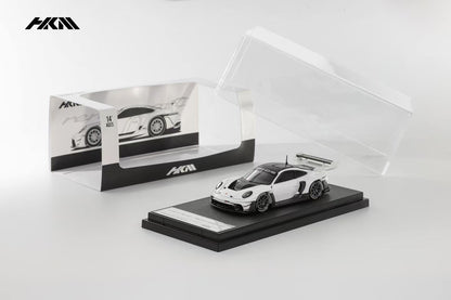 HKM 1:64 911 (992) GT3 R Rennsport Single Seat Track Edition Brumos Spoiler White